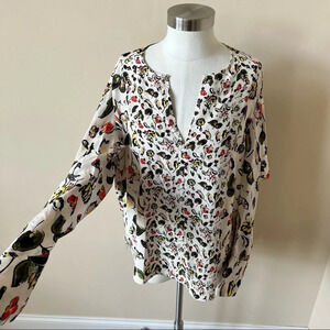 Jason Wu grey floral patterned blouse top 5475